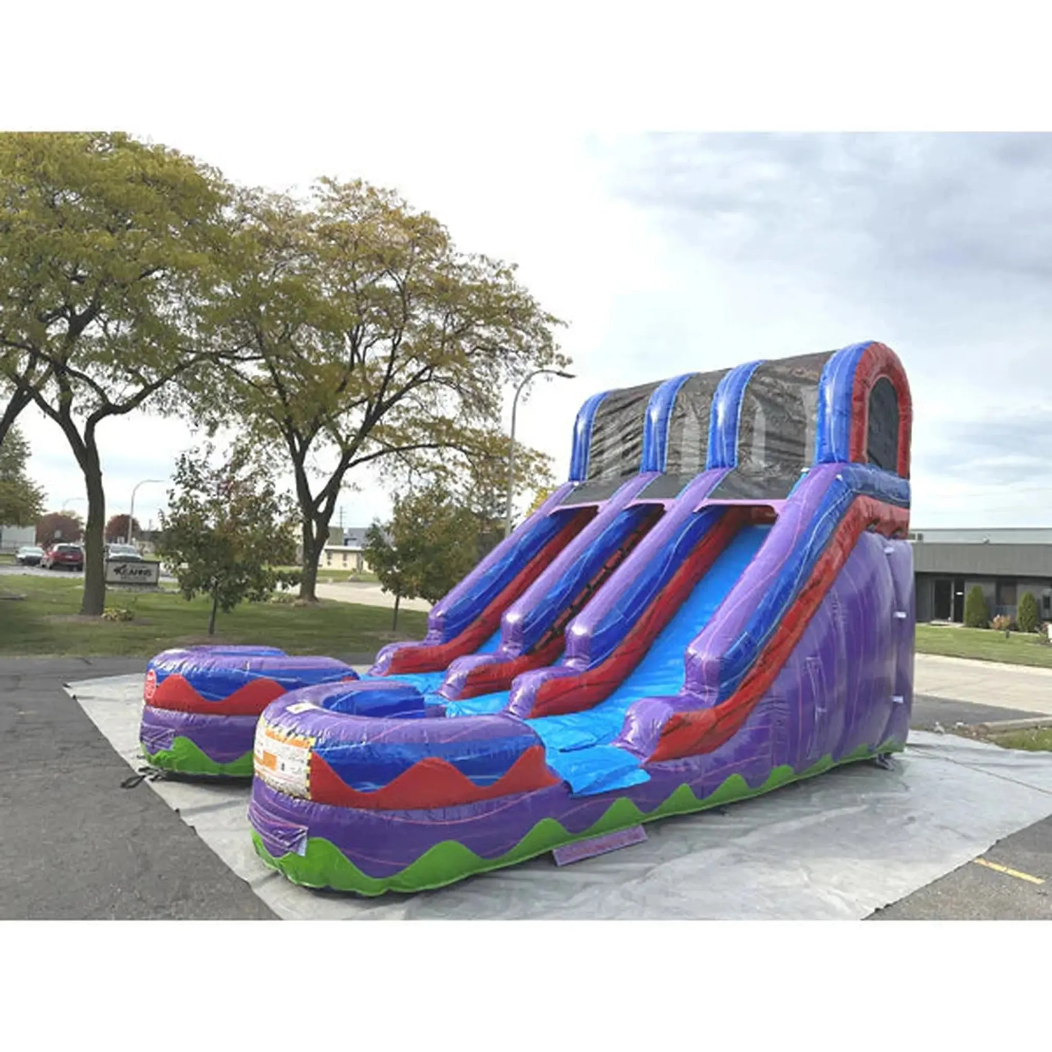 15' Dual Lane Purple Wet/Dry Slide