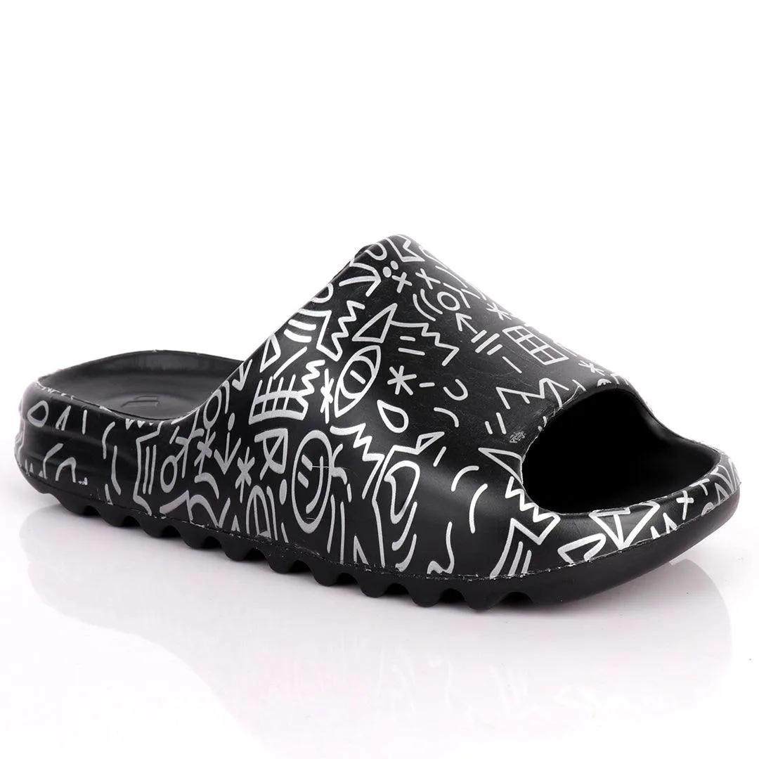 AD Hand Drawn Doodle Solar Soft Slides-Black