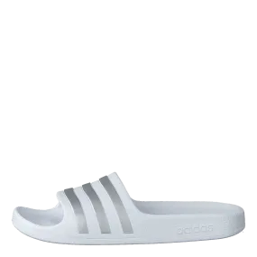 Adilette Aqua Slides Kids Cloud White / Silver Met. / Cloud White