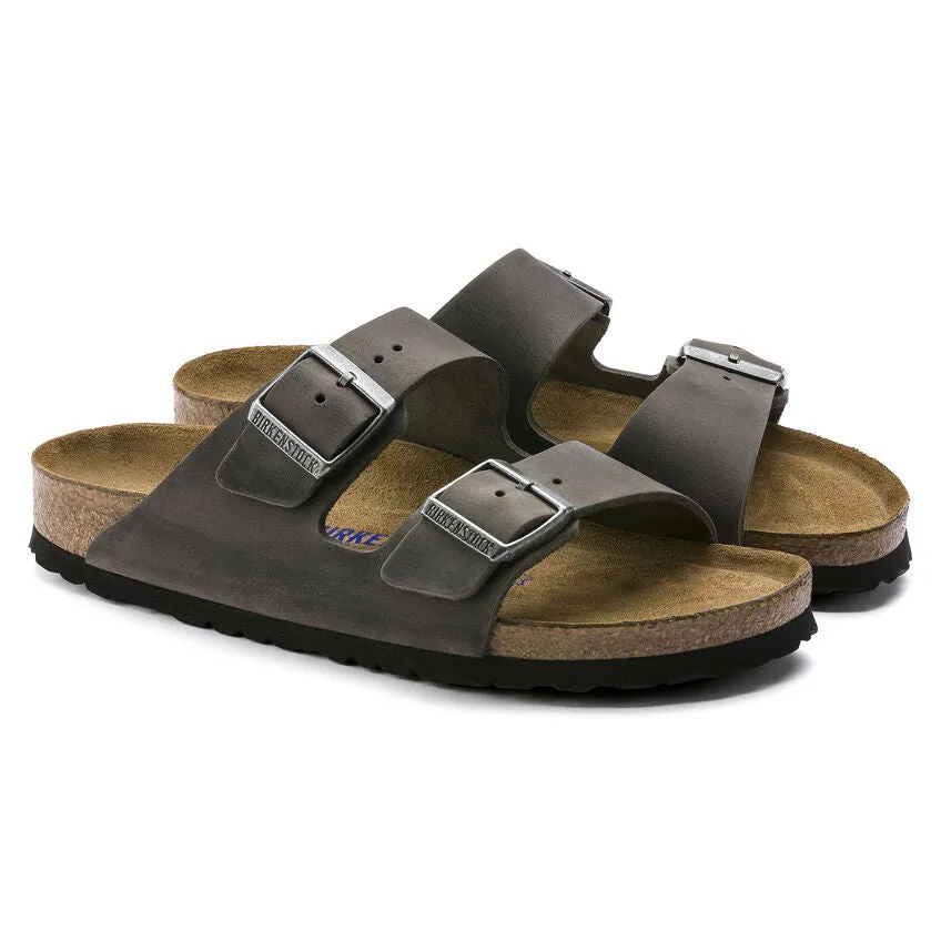 Birkenstock Arizona Oiled Leather Soft Footbed - Iron