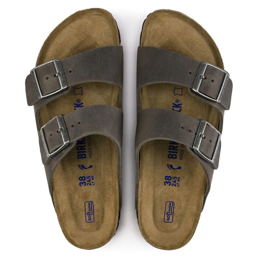 Birkenstock Arizona Oiled Leather Soft Footbed - Iron