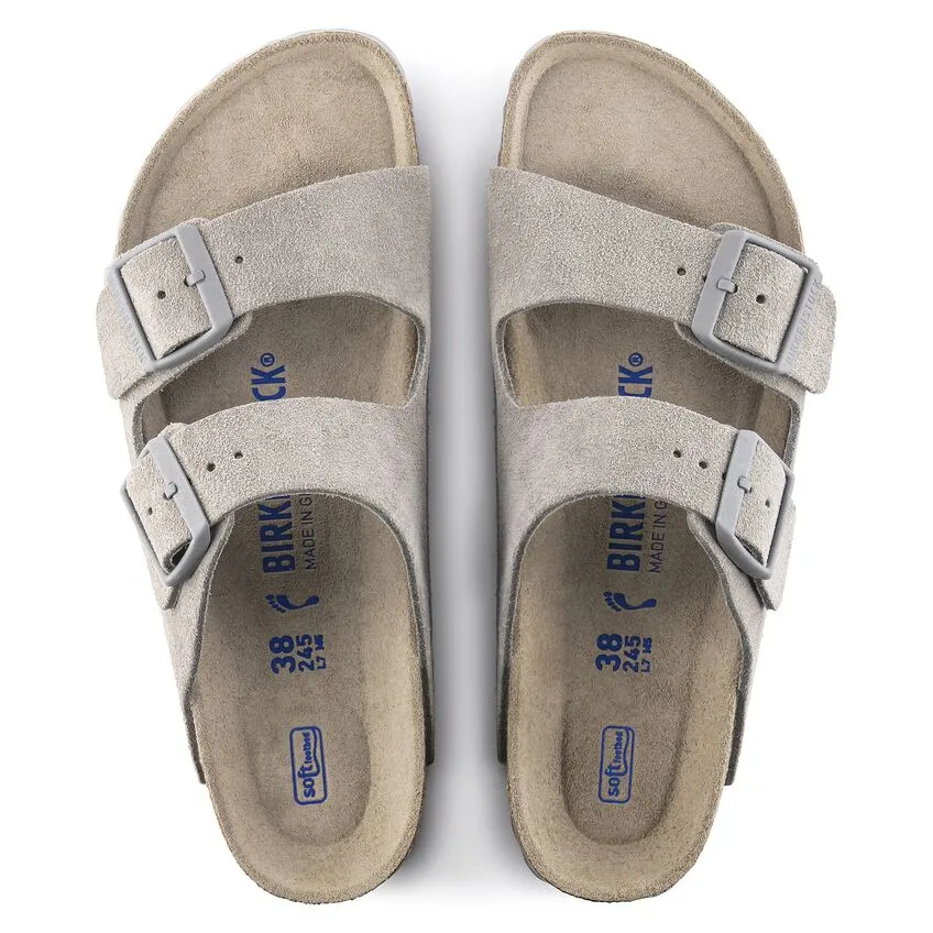 Birkenstock Arizona Soft Footbed Suede Leather  - Stone Coin 1020507