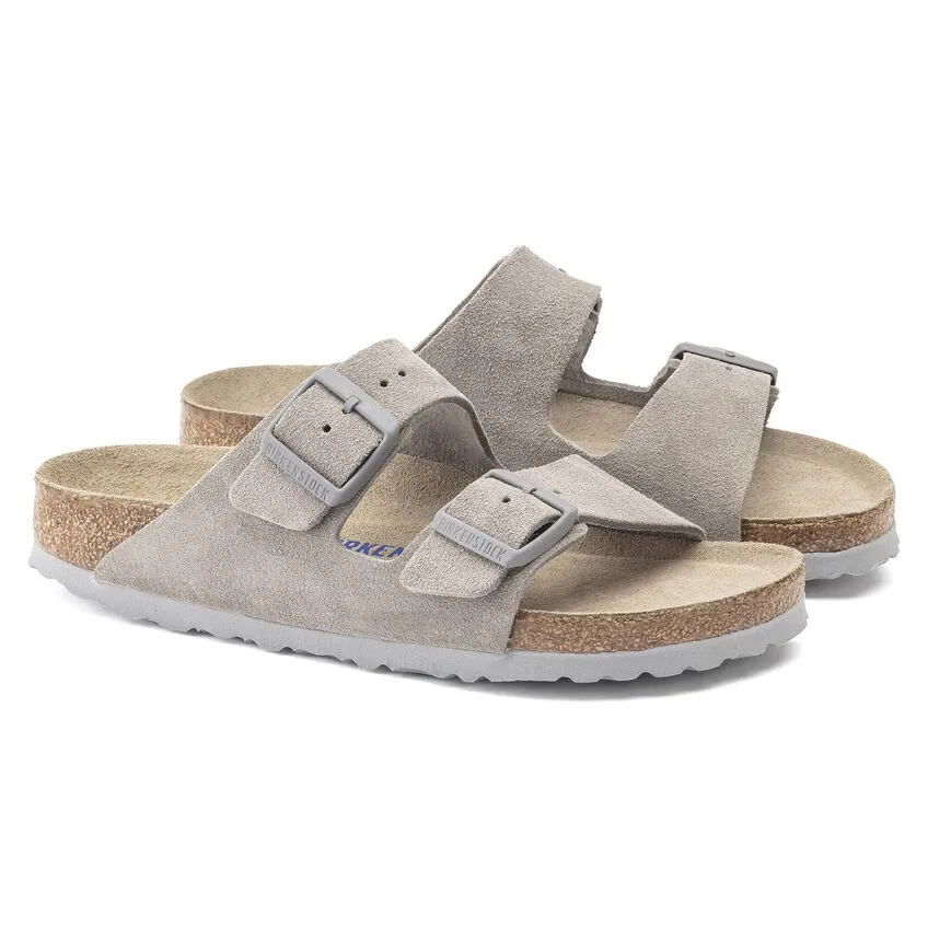 Birkenstock Arizona Soft Footbed Suede Leather  - Stone Coin 1020507