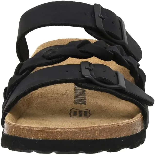 Black Braided Soft Cork Buckle Summer Sandals