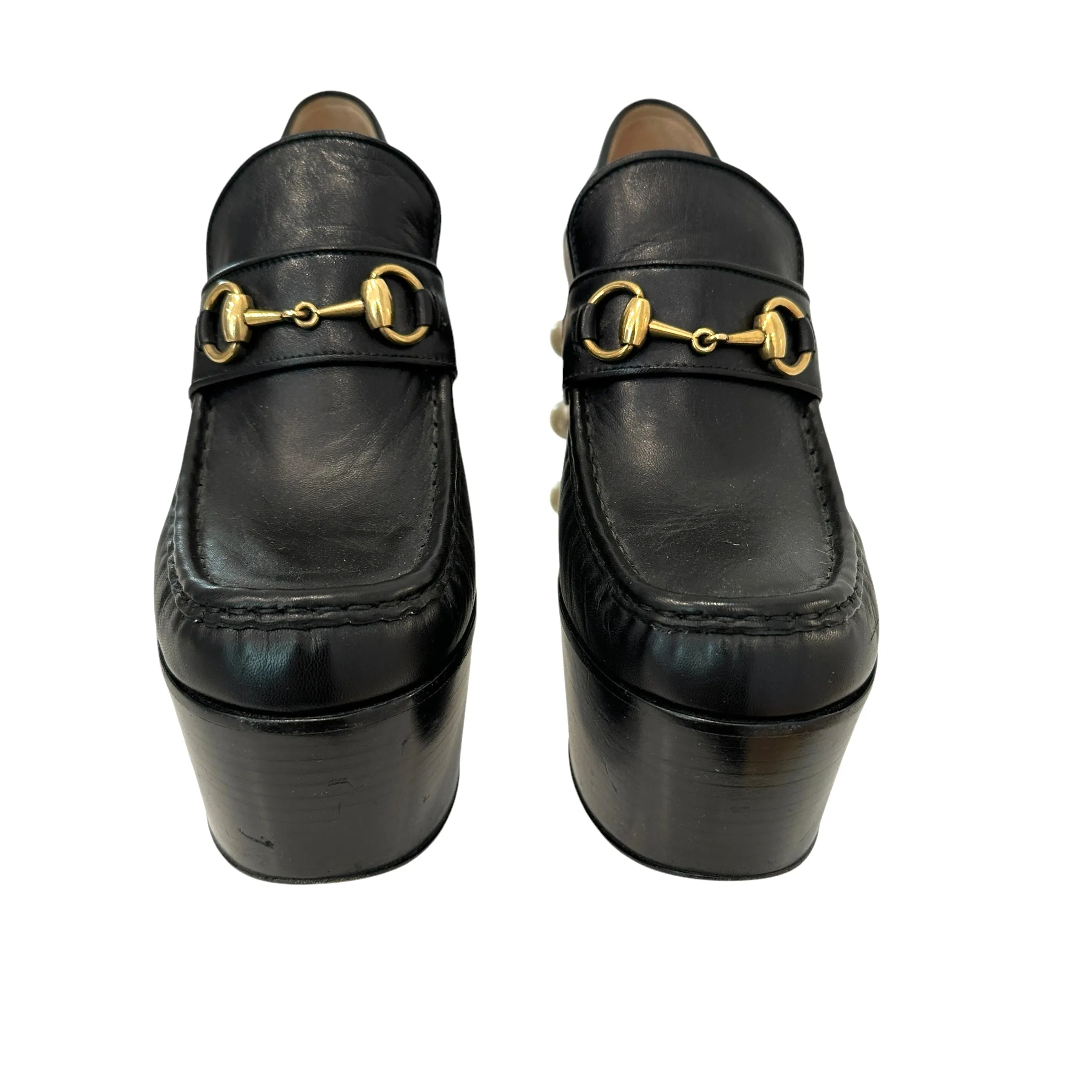 Black Platform Loafers - 9