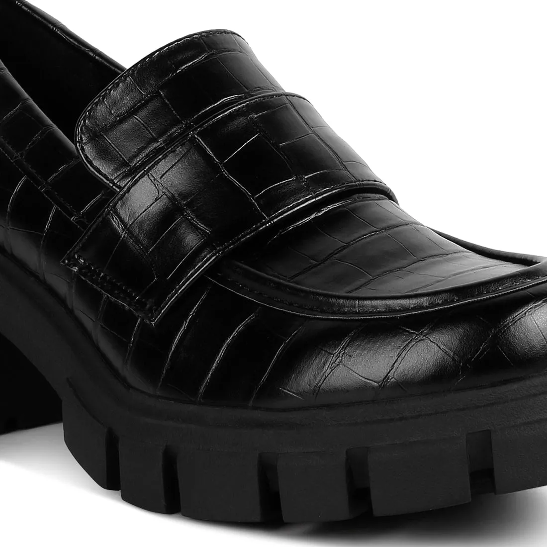 Chunky Block Heel Loafers