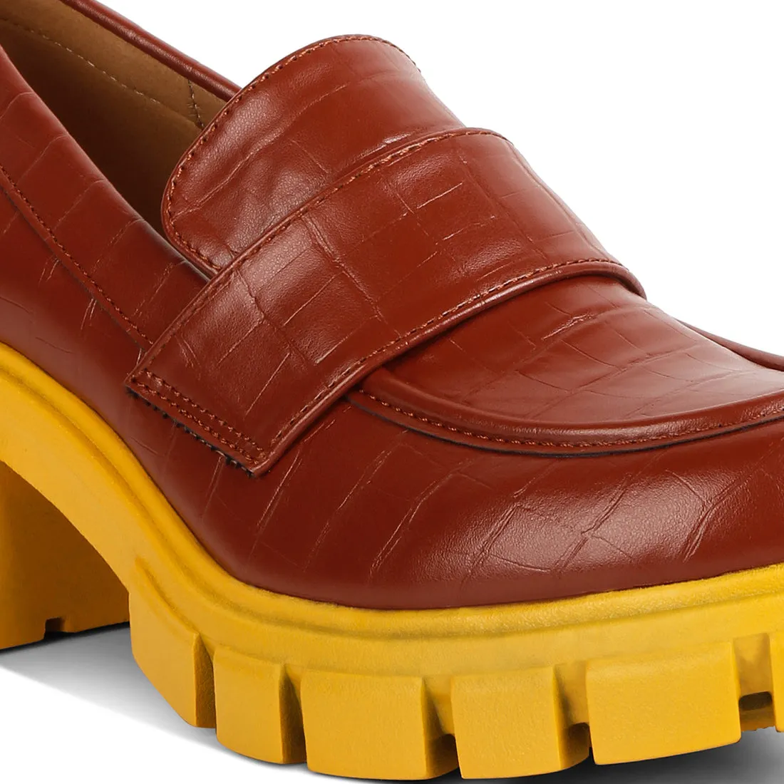 Chunky Block Heel Loafers