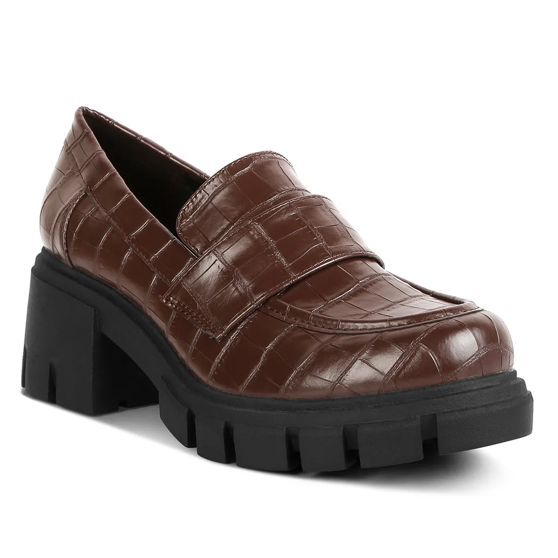 Chunky Block Heel Loafers