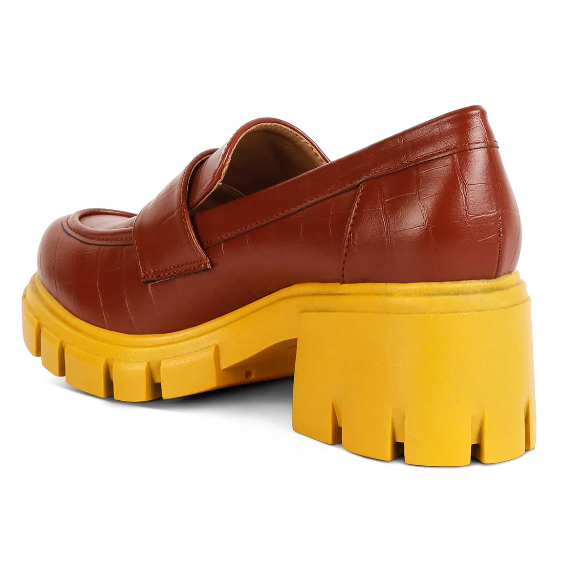 Chunky Block Heel Loafers