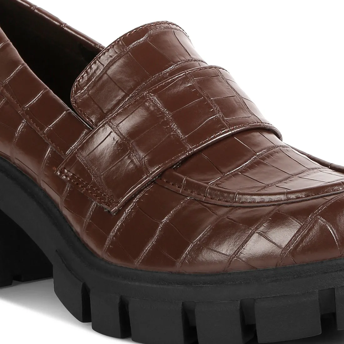 Chunky Block Heel Loafers