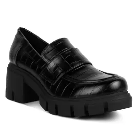 Chunky Block Heel Loafers