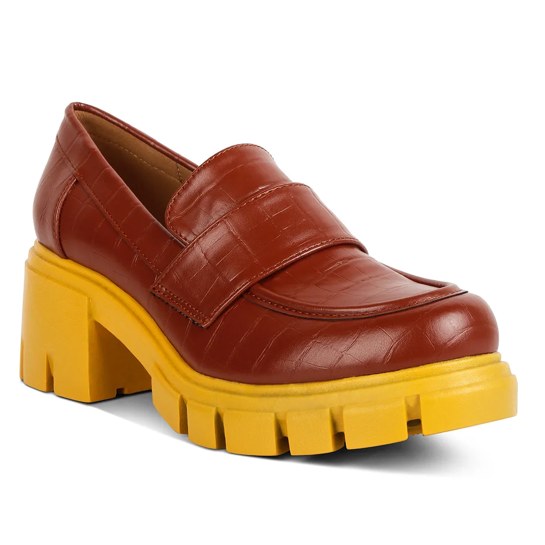 Chunky Block Heel Loafers