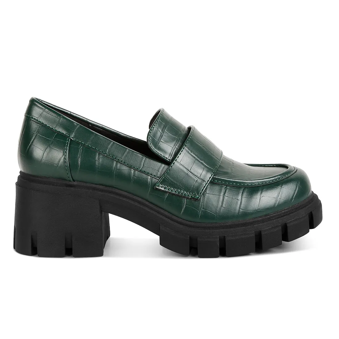 Chunky Block Heel Loafers