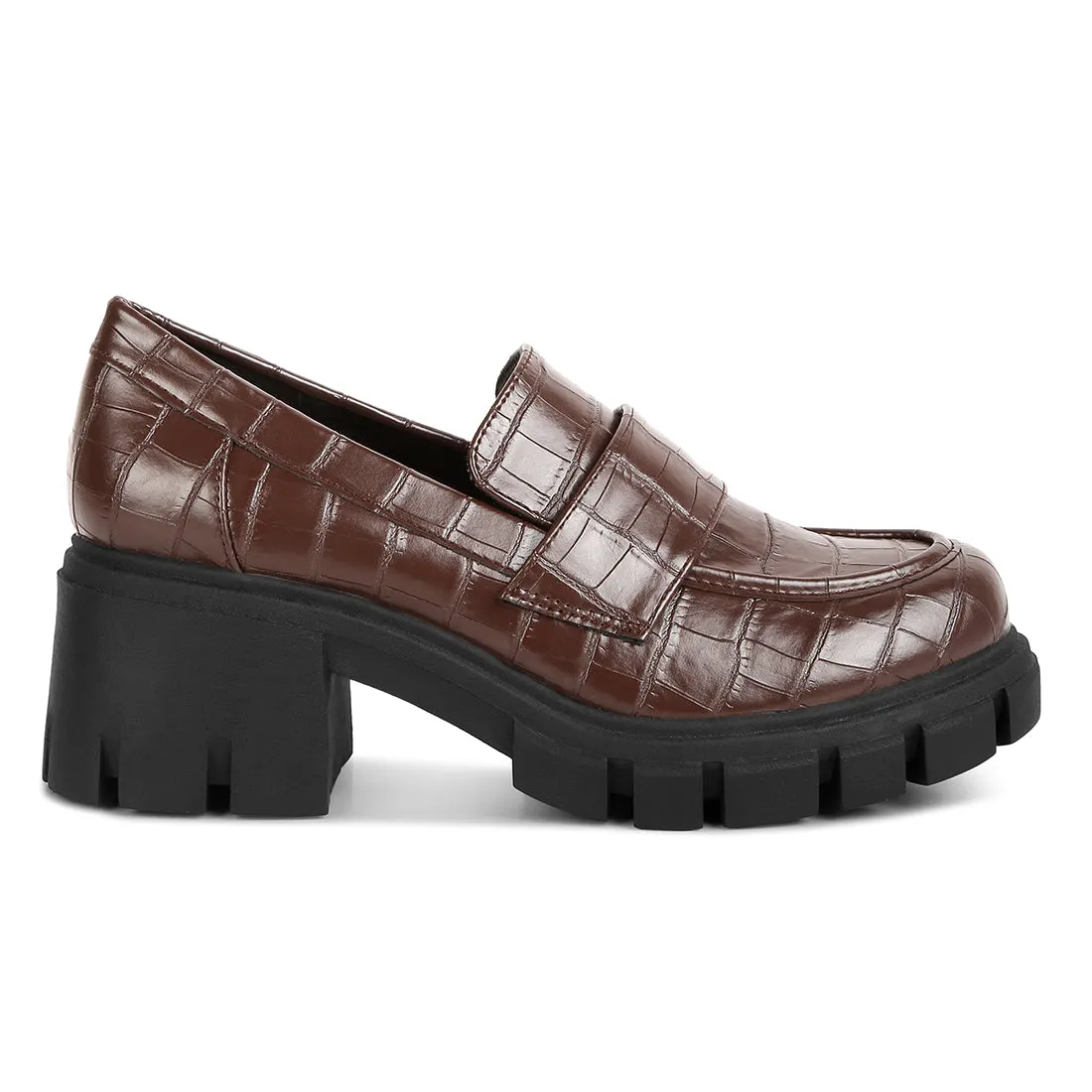 Chunky Block Heel Loafers