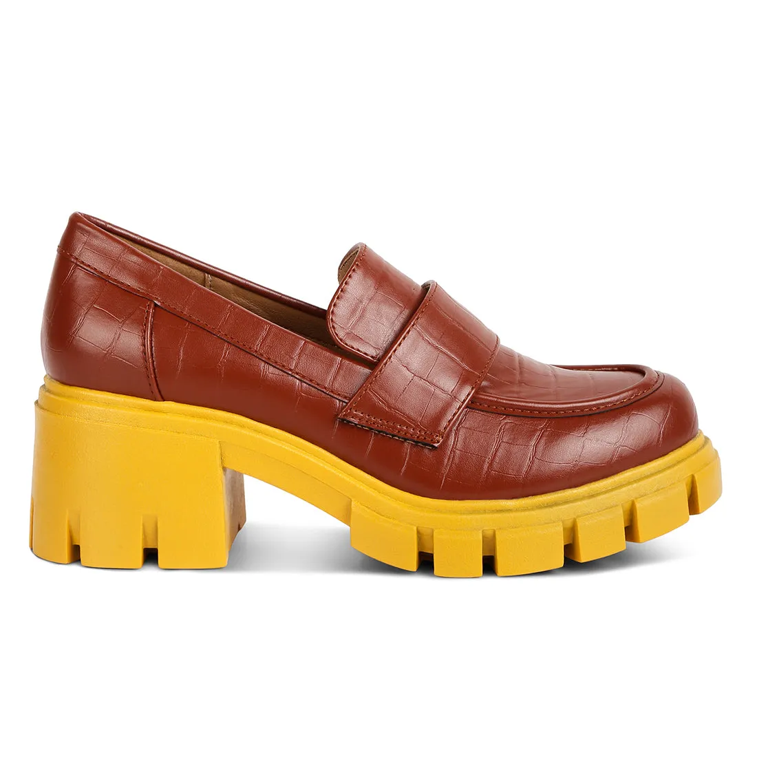 Chunky Block Heel Loafers