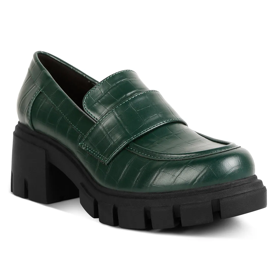 Chunky Block Heel Loafers