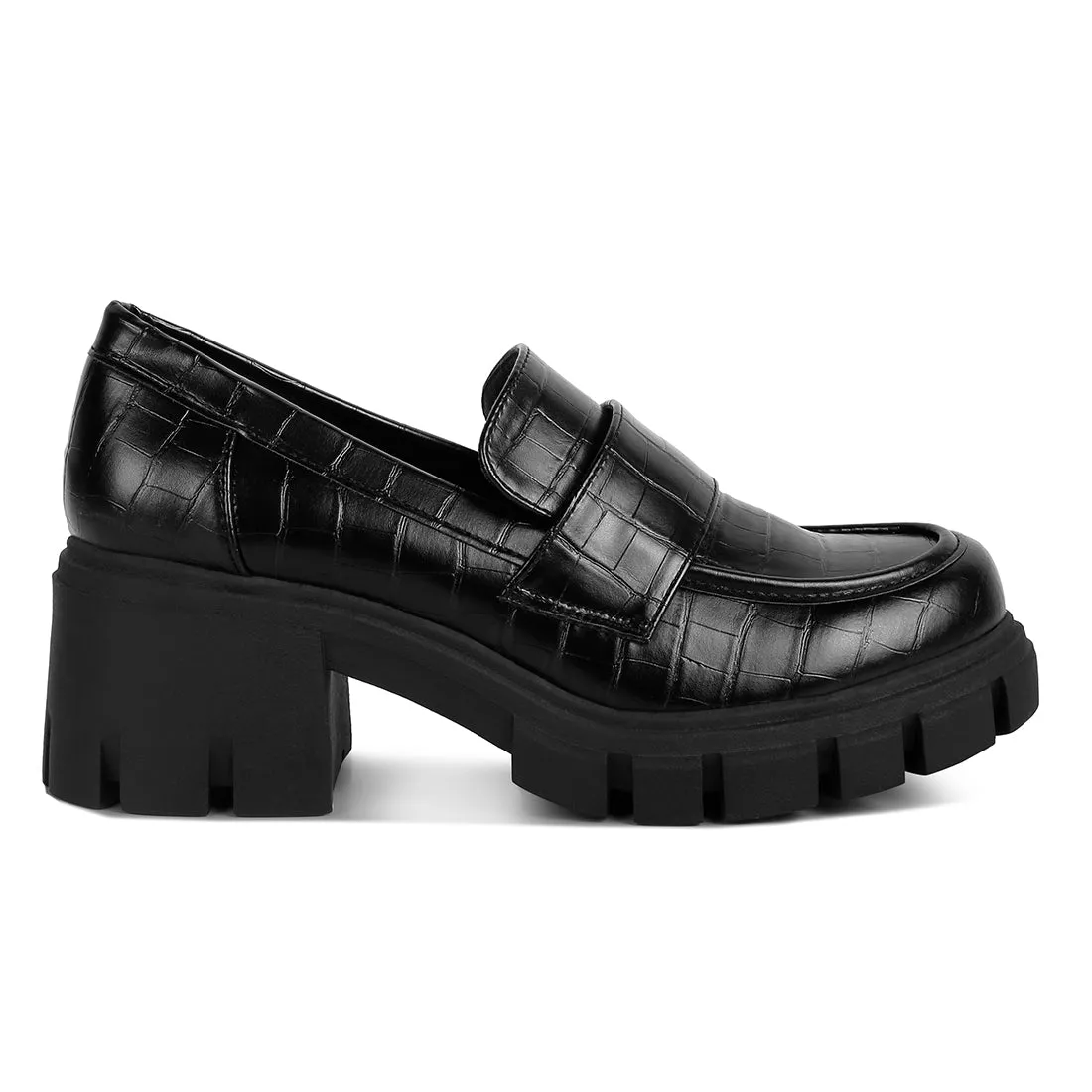 Chunky Block Heel Loafers