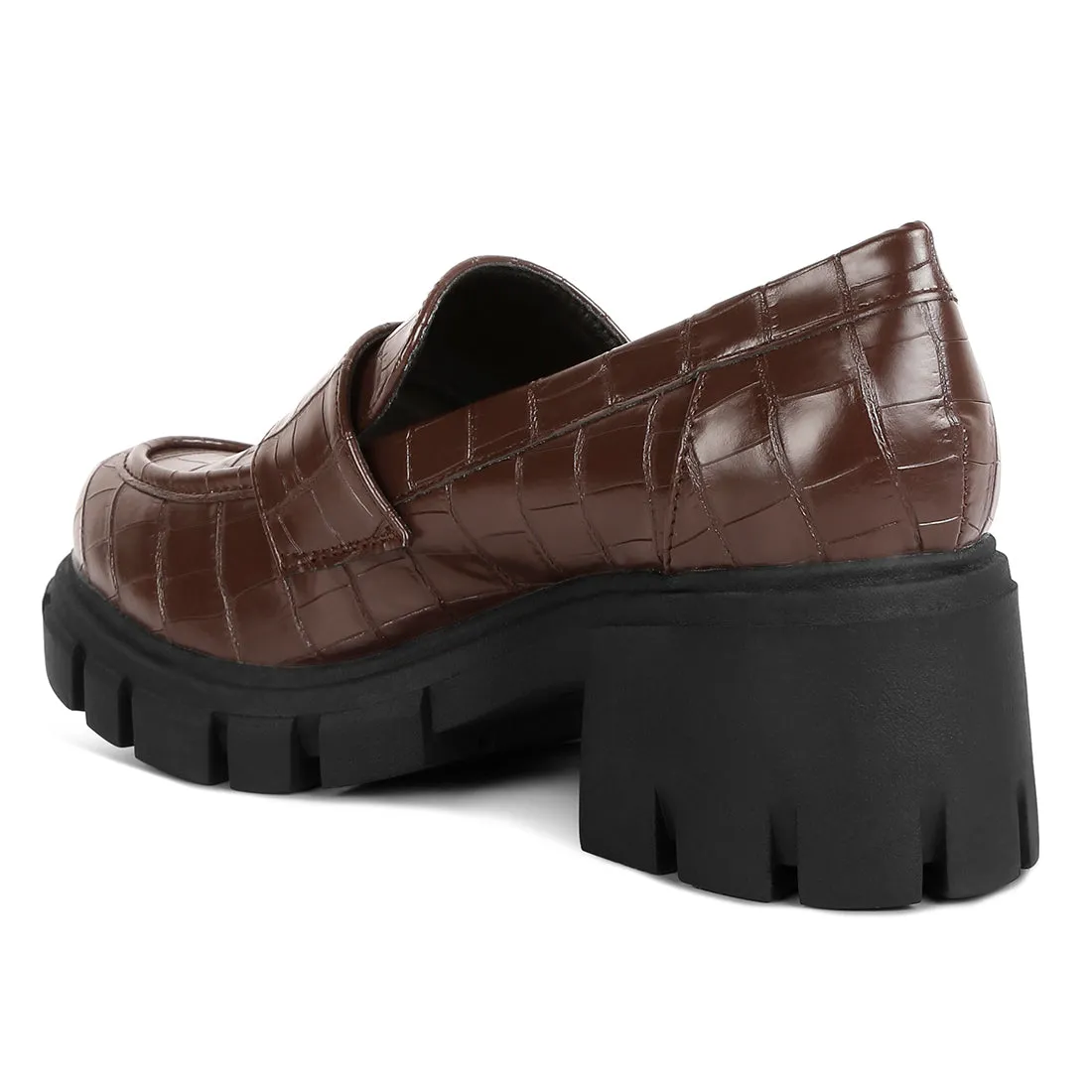 Chunky Block Heel Loafers