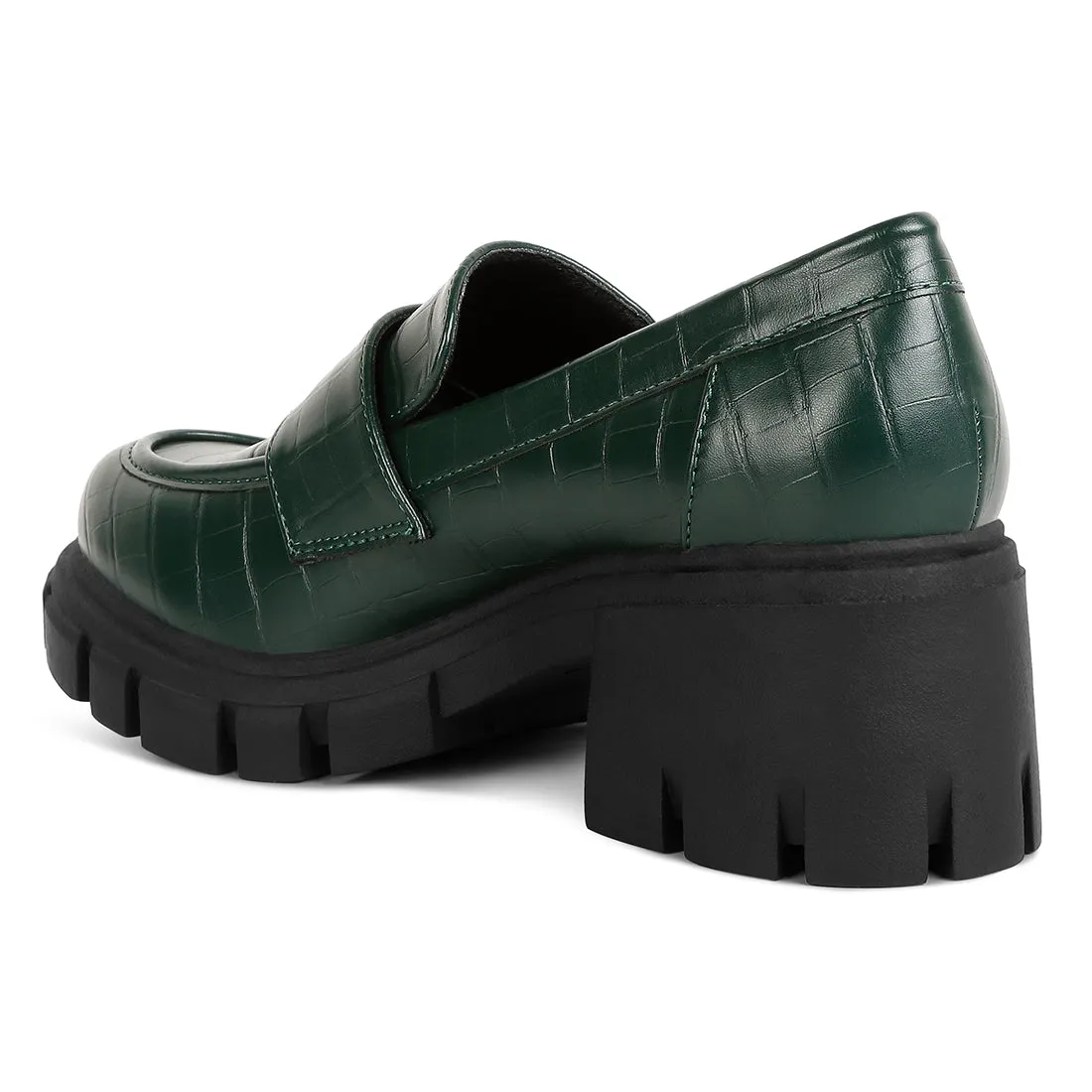 Chunky Block Heel Loafers