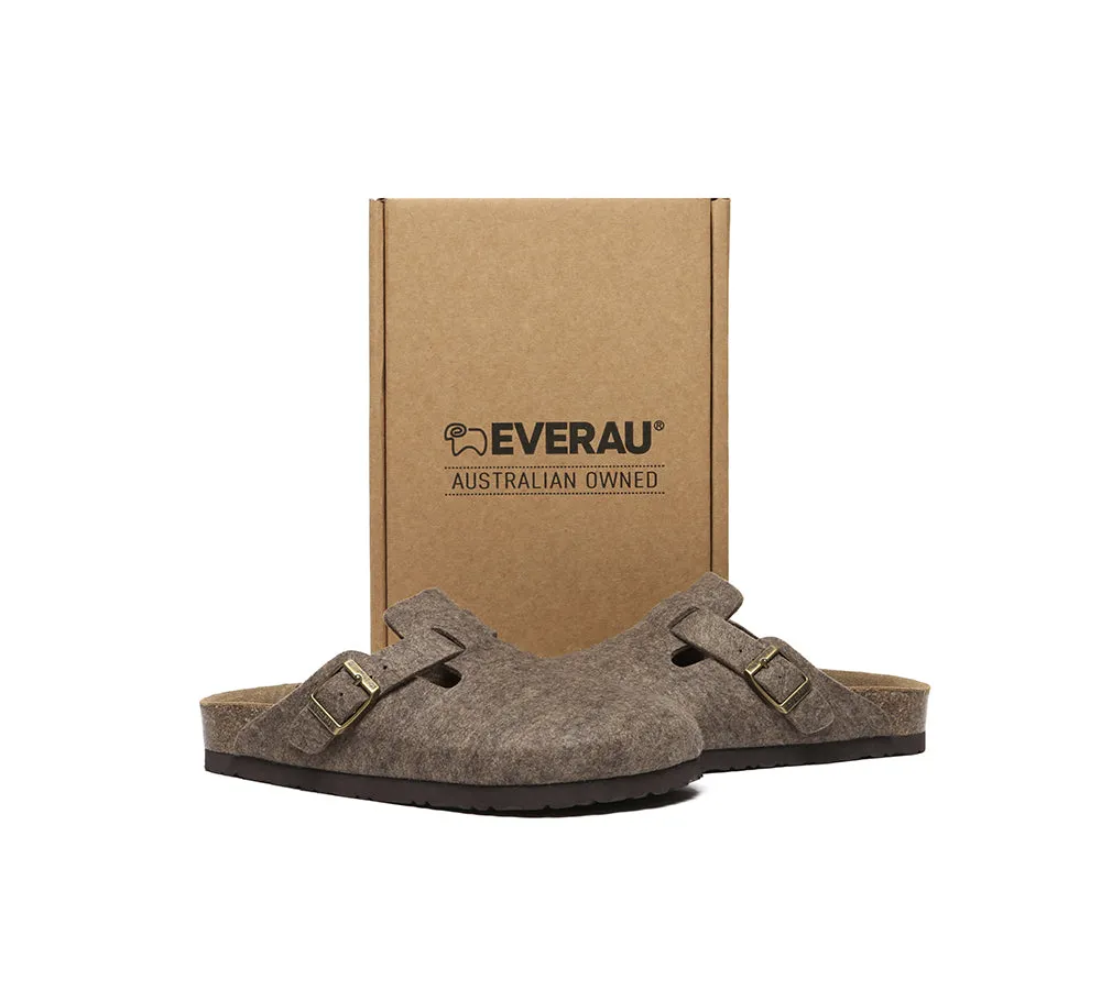 EVERAU® Women Adjustable Buckled Straps Slip-on Flat Sandal Slides Brynn