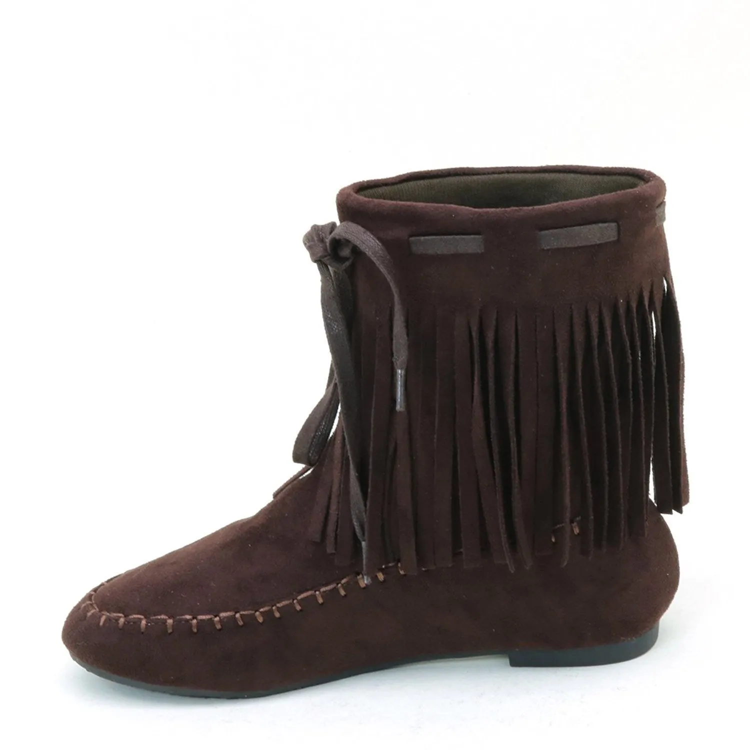 Fringe Mocassin Flat Vegan Women's Vegan Suede Boot