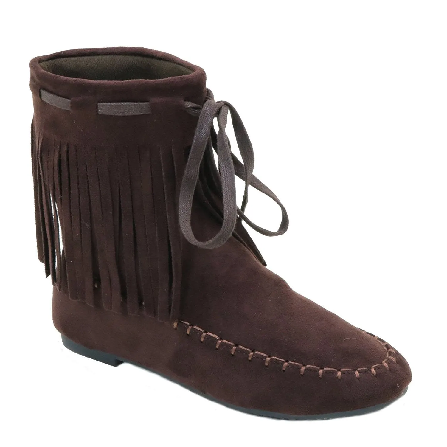 Fringe Mocassin Flat Vegan Women's Vegan Suede Boot