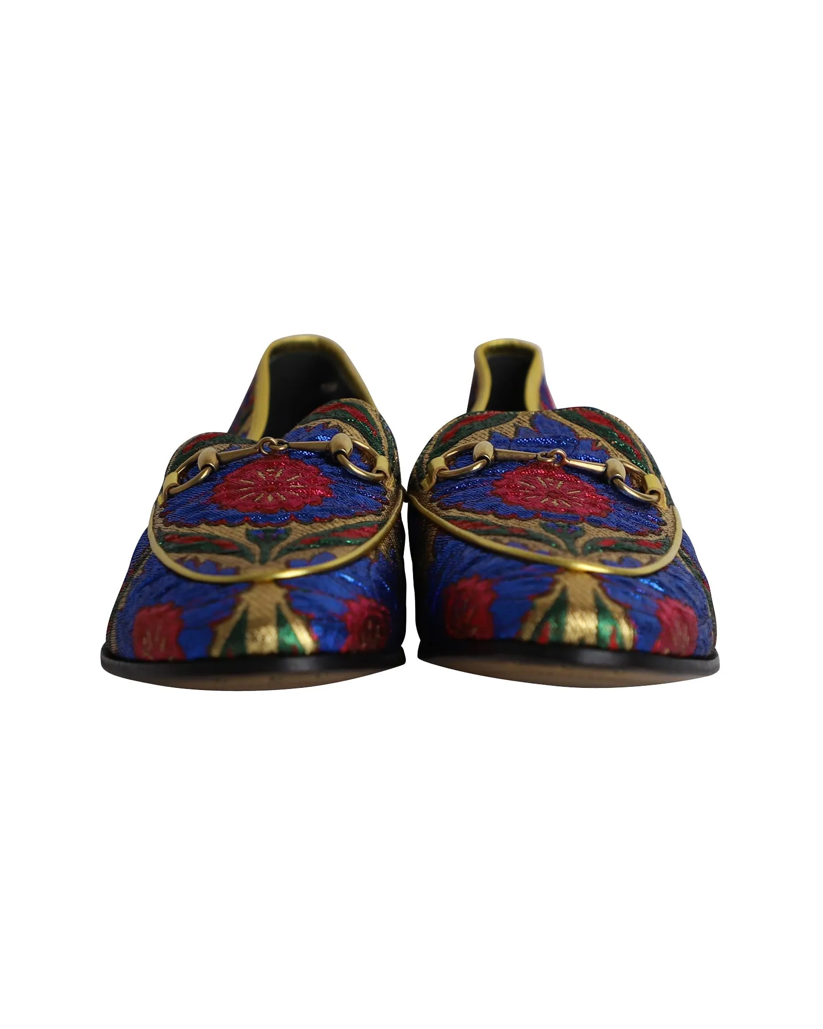 Gucci Jordaan Loafers in Multicolor Jacquard Fabric