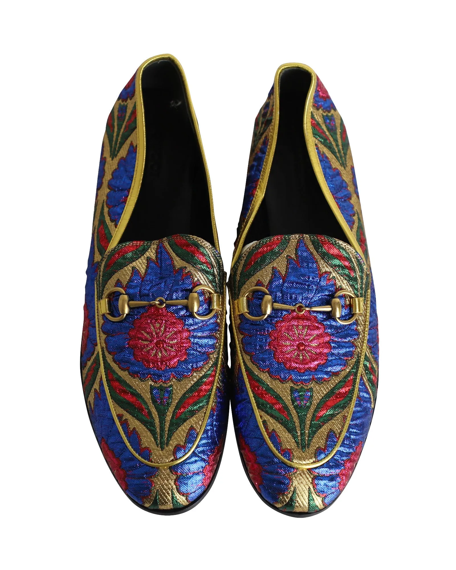 Gucci Jordaan Loafers in Multicolor Jacquard Fabric