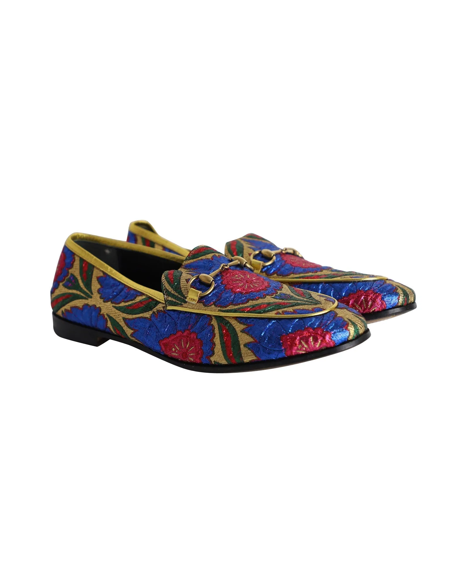 Gucci Jordaan Loafers in Multicolor Jacquard Fabric