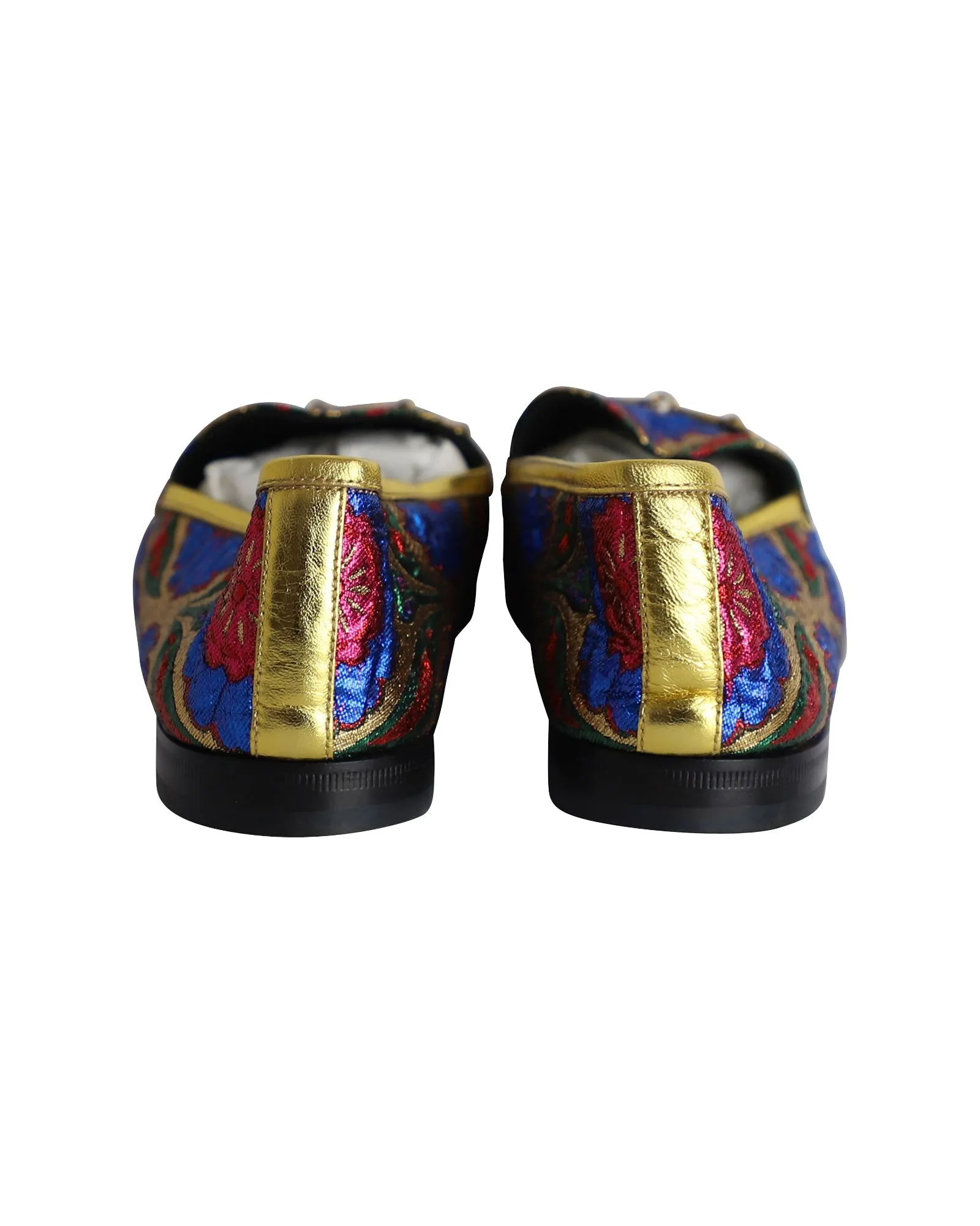 Gucci Jordaan Loafers in Multicolor Jacquard Fabric