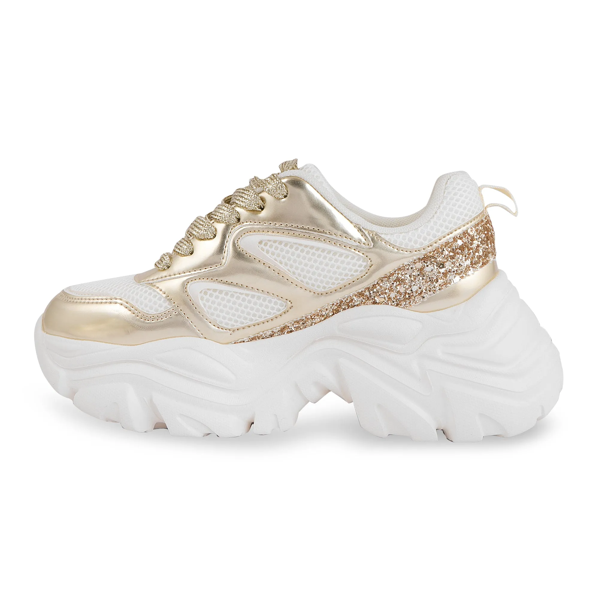 Hamster London Marcella Glitz Party Gold Sneakers