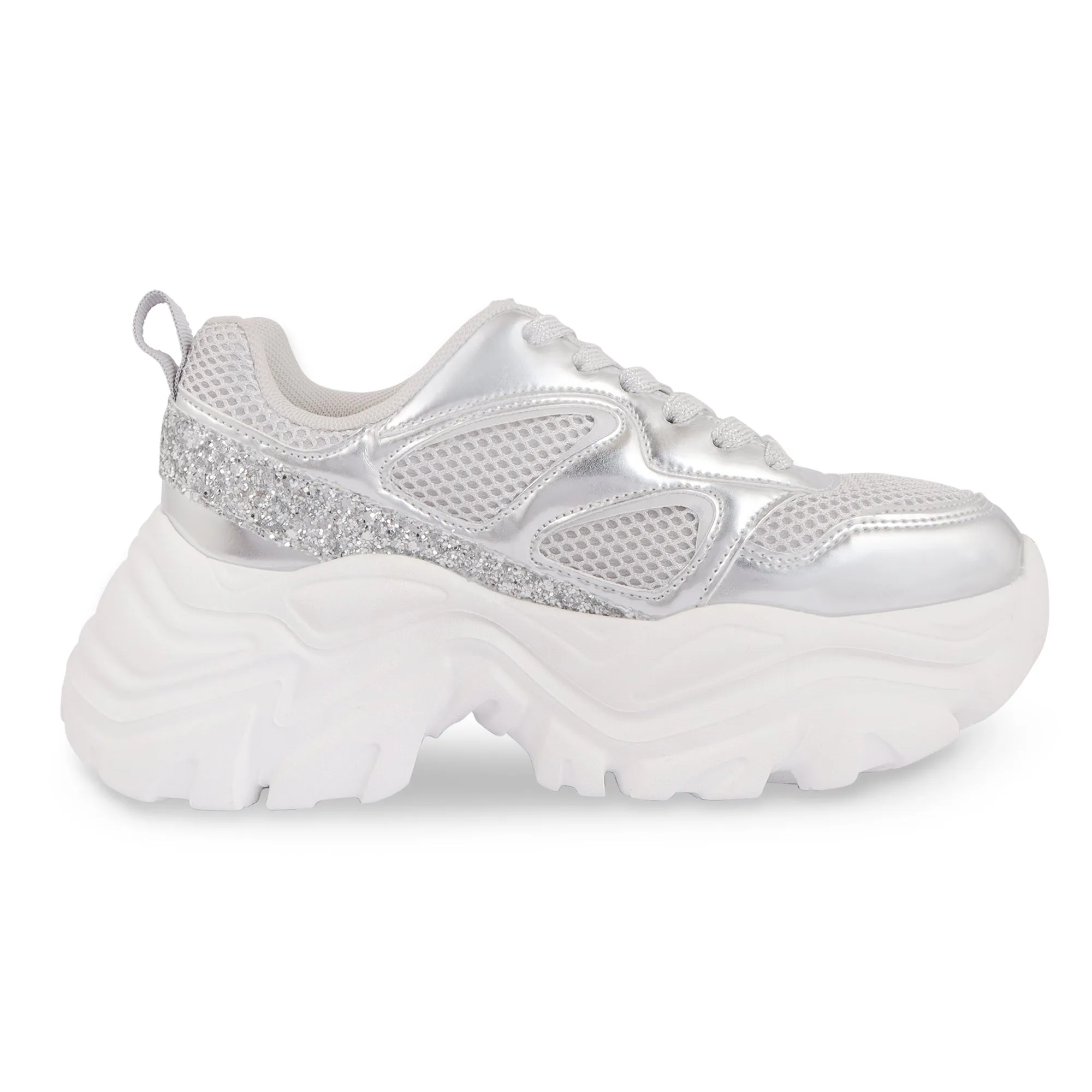 Hamster London Marcella Glitz Party Silver Sneakers