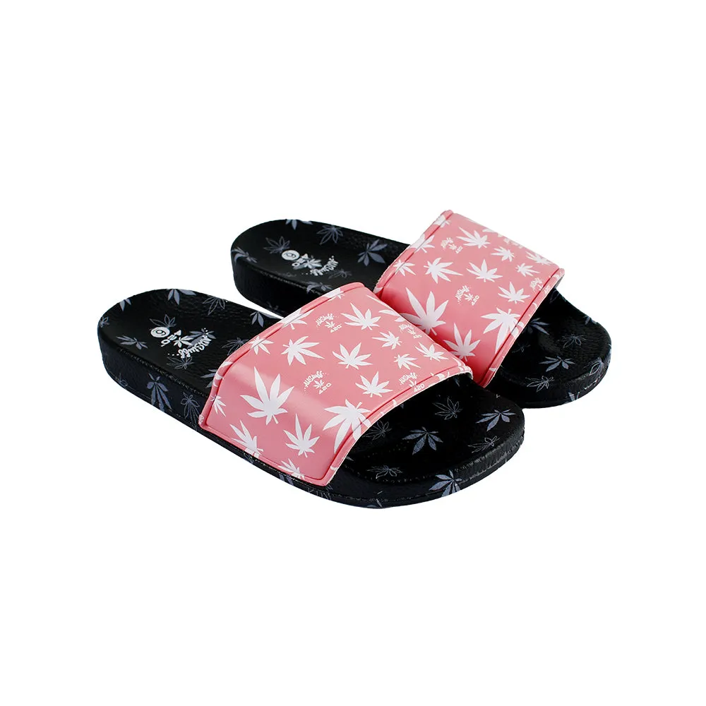 Himpy Slides - Womens Pink Cherry Pie Black Sandal - 1 Pair Per Pack