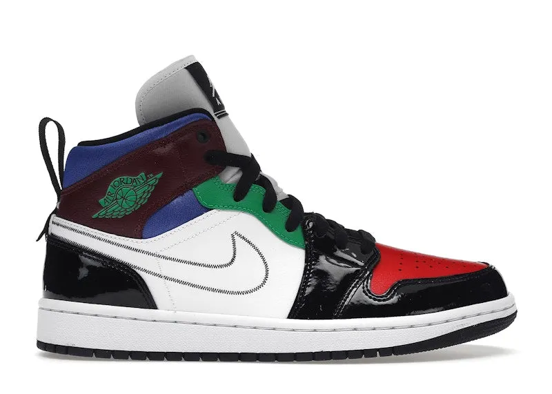 Jordan 1 Mid Se Black White Multi-Color (Women'S)