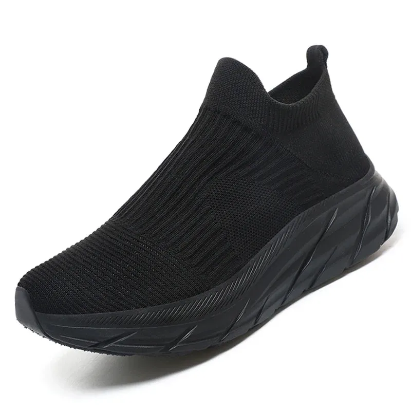 Knit sock slip in slip on flat comfy sneakers