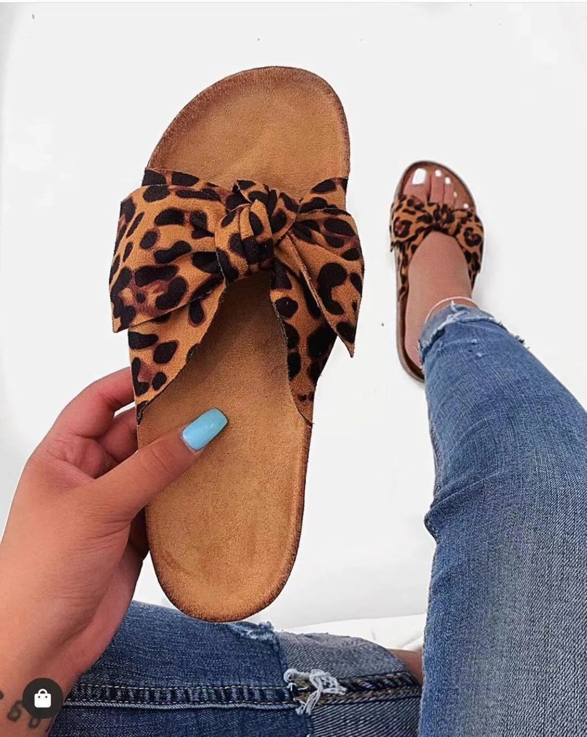 Leopard Women Slides Summer Open Toe Platform Ladies Slippers