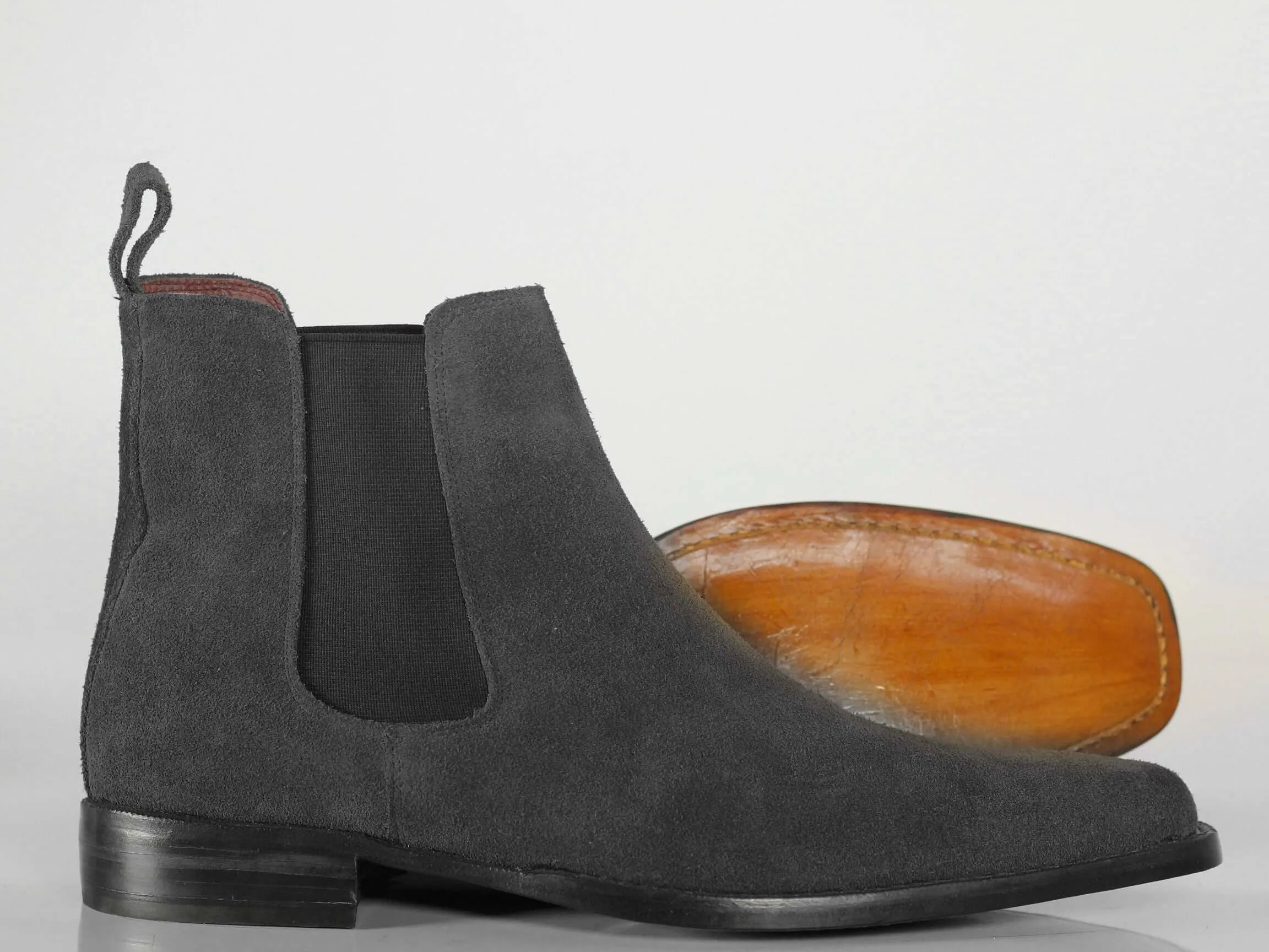 New Handmade Men's black Suede Chelsea Boots, Men Ankle Boots, Men Designer Boots