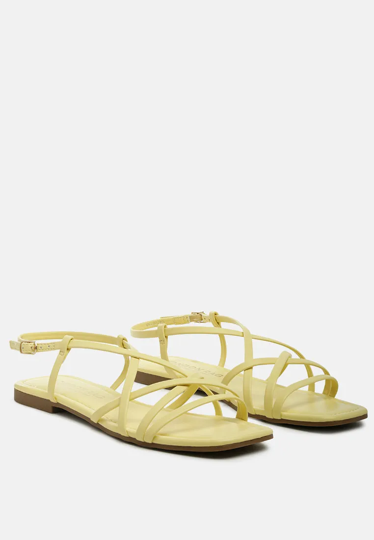 Petal Molly Cuddles Cross Strap Detail Flat Sandals