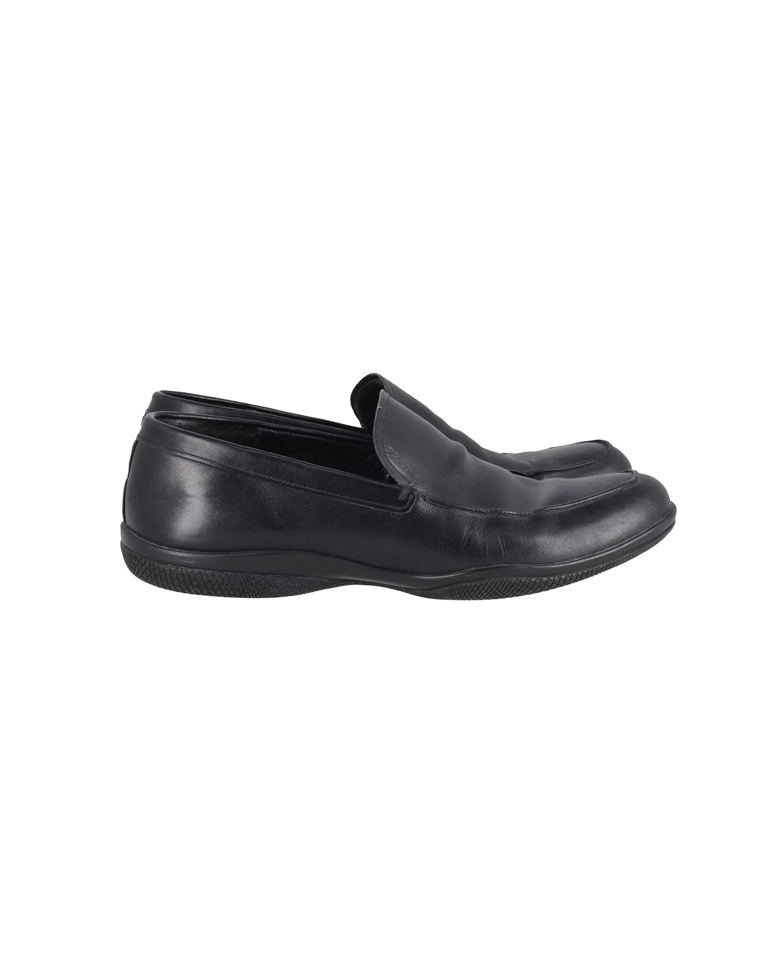 Prada Sports Slip On Loafers in Black Leather