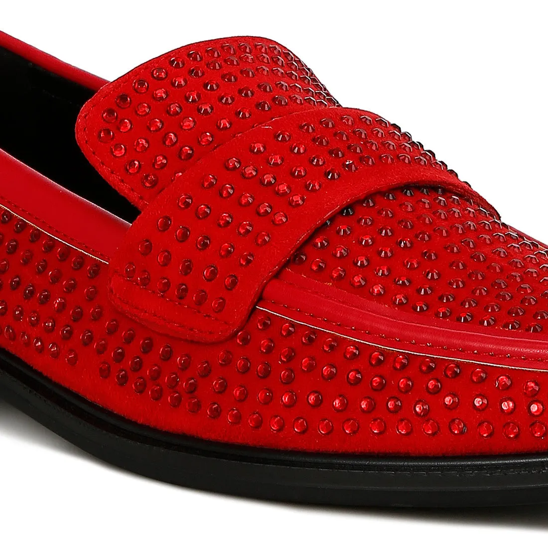 Rhinestones Embellished Loafers