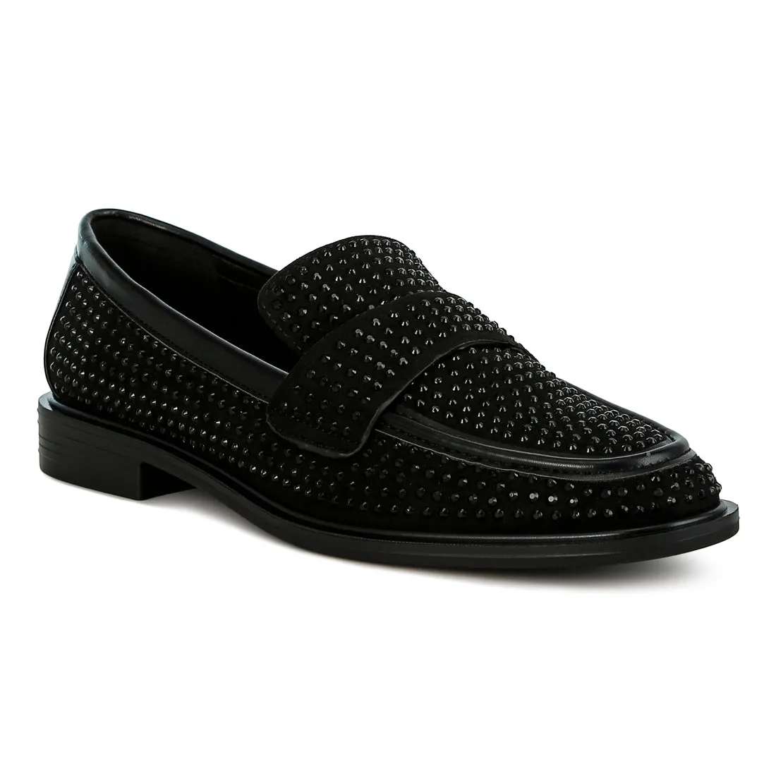 Rhinestones Embellished Loafers