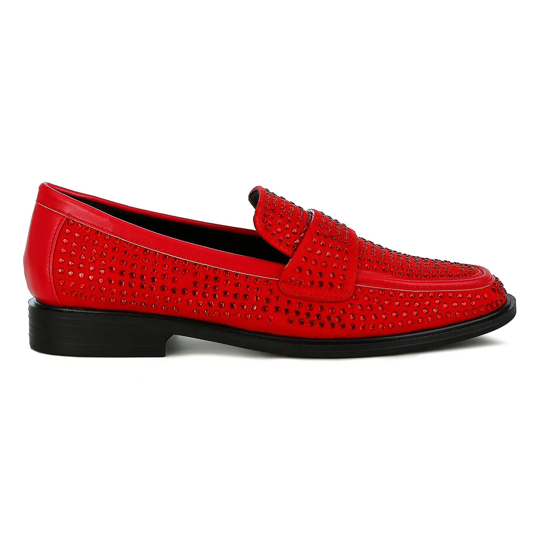 Rhinestones Embellished Loafers