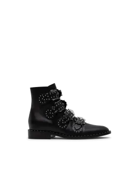 Studded Buckle Ankle Boots