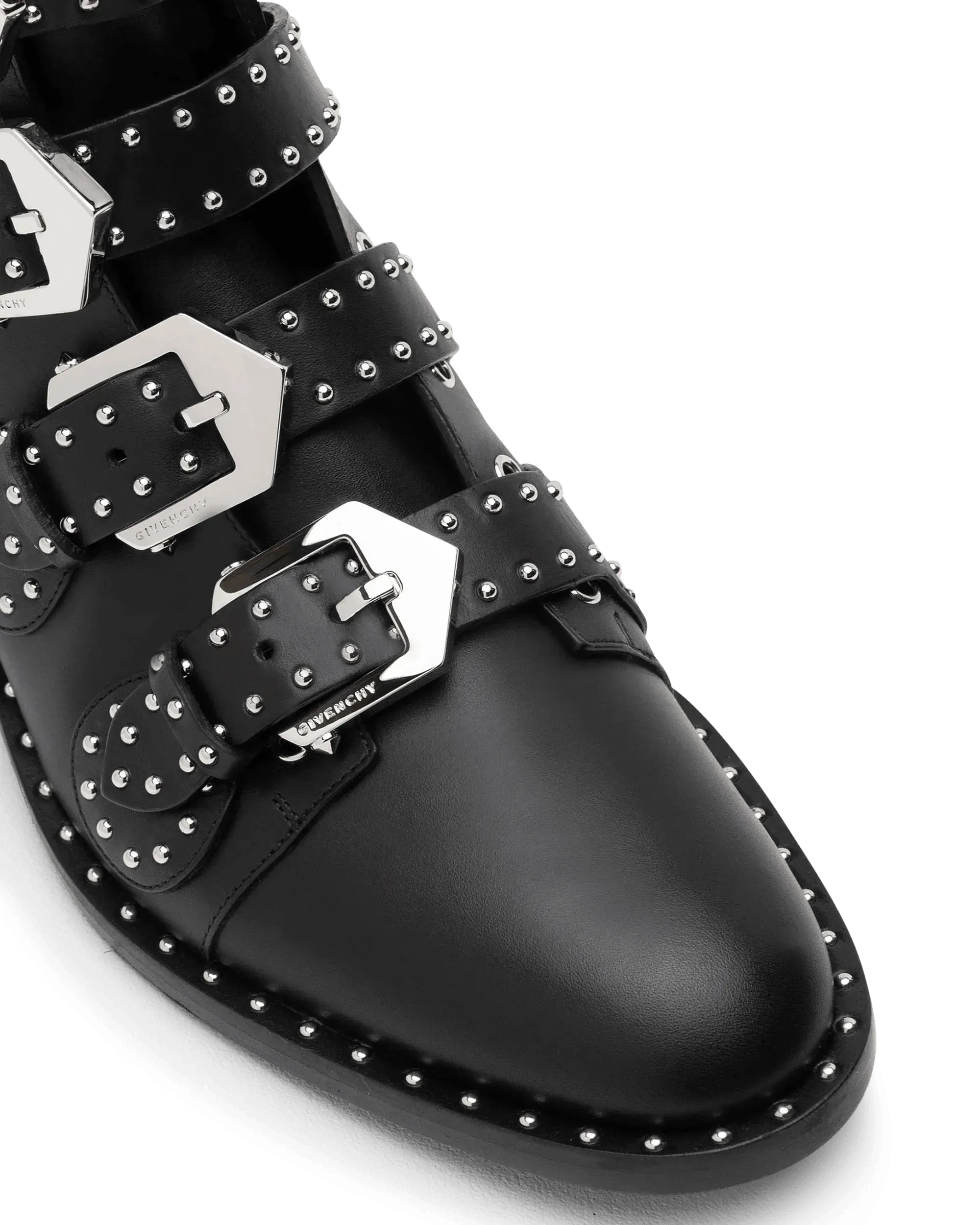 Studded Buckle Ankle Boots