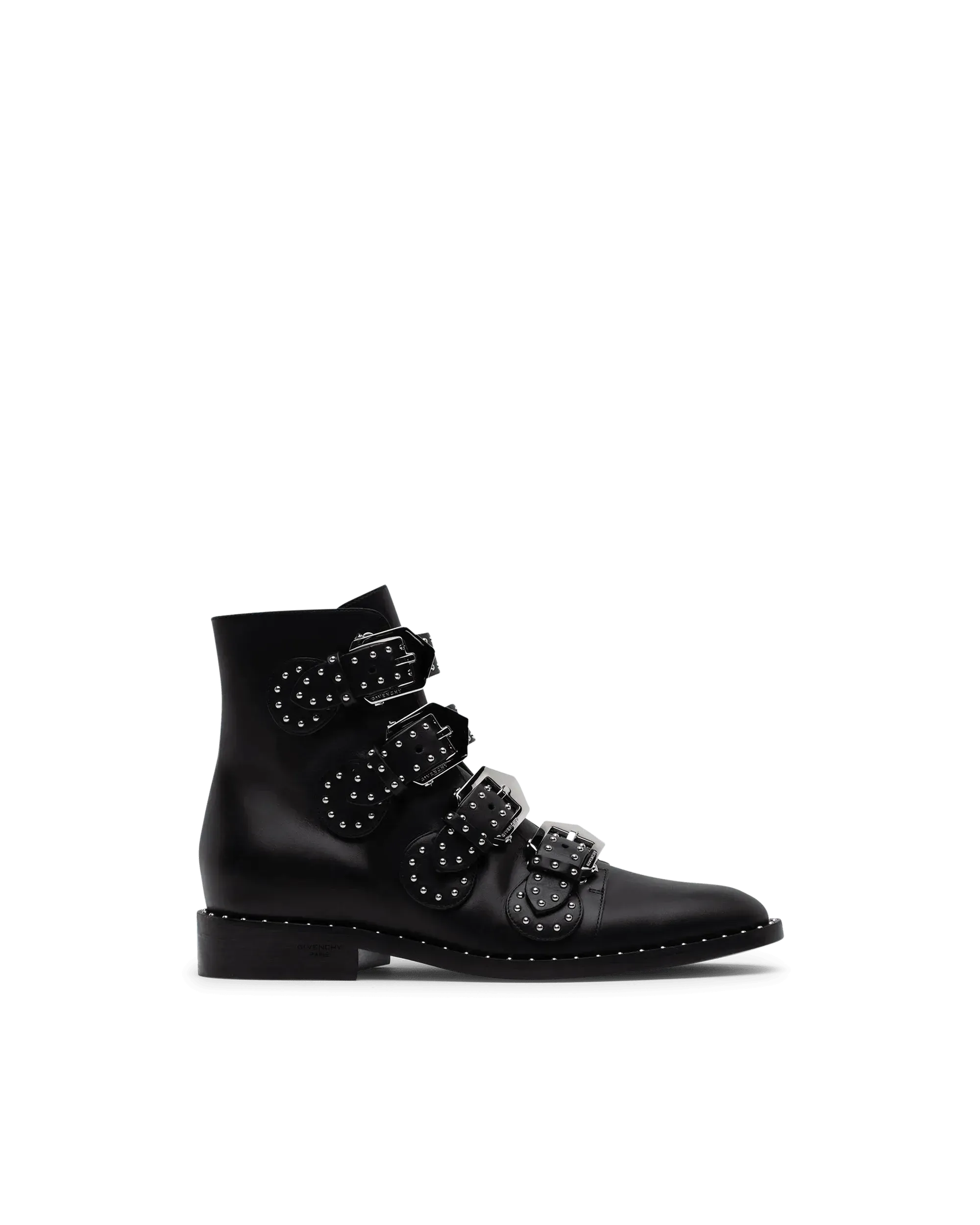 Studded Buckle Ankle Boots