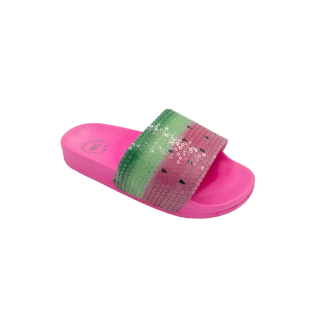 Watermelon Sequin Slides