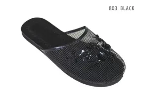 women's black beaded mesh slipper size 6-11 Case of 96